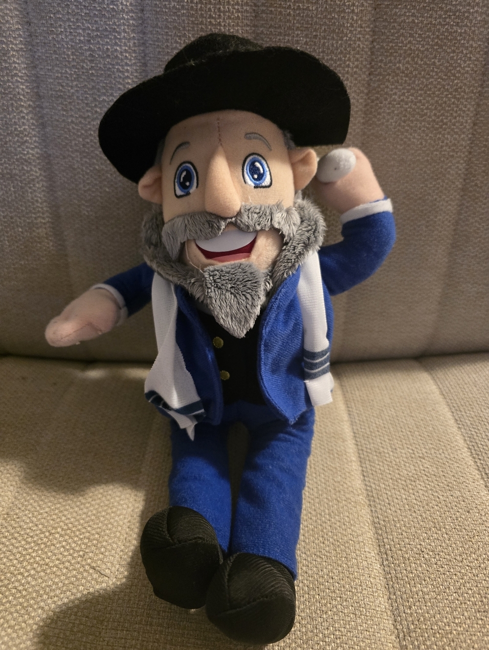 Mensch on a Bench Plush Doll Hanukkah Tradition Rabbi Replacement Figure